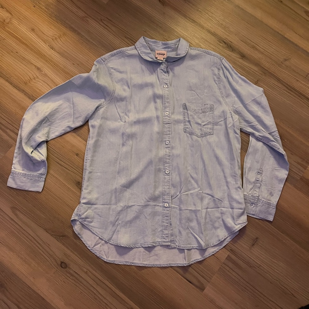 Women’s Cute Light Blue Vintage Button Down